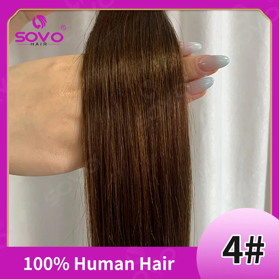 SOVO Tape in Hair Extensions 100% Remy Human Hair 20 Inch  20pcs  Balayage Skin Weft Tape in Extensions  12-26 inch Khamik Shop Online