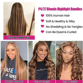 Piano Color 4/27 Straight Bundles Virgin Human Hair Brazilian Hair Weaving Highlight Human Hair 2/3 Bundles Deals For Extensions Khamik Shop Online
