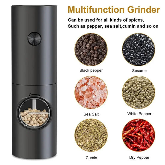 Electric Salt And Pepper Grinder With Adjustable Coarseness Refillable Mill Battery Powered Kitchen Automatic Gadget Grinder Khamik Shop Online