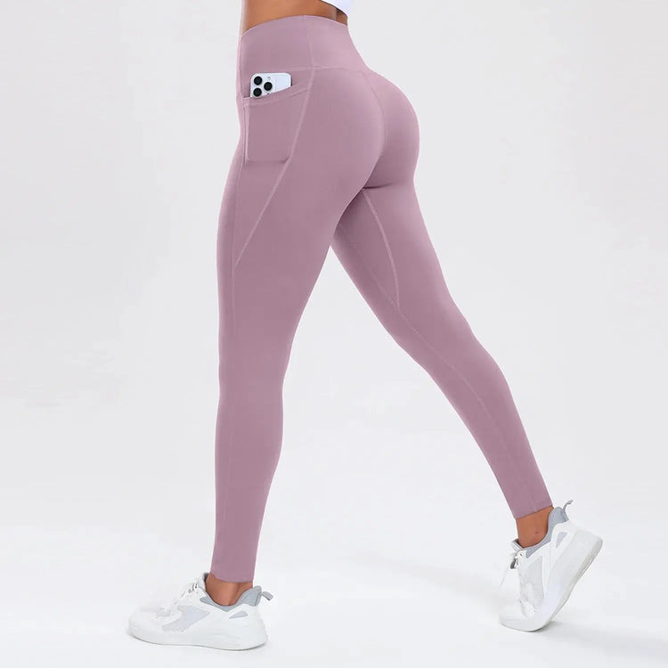 Women Yoga Pants with Pockets Butt Lifting Tummy Control Sports Leggings High Waist Fitness Tights Gym Clothing Sportswer Khamik Shop Online