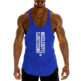 Summer Men Gym Workout Printed Tank Tops Y Back Fitness spaghetti straps Muscle Fit Stringer Sportswear Bodybuilding Cotton Tee Khamik Shop Online