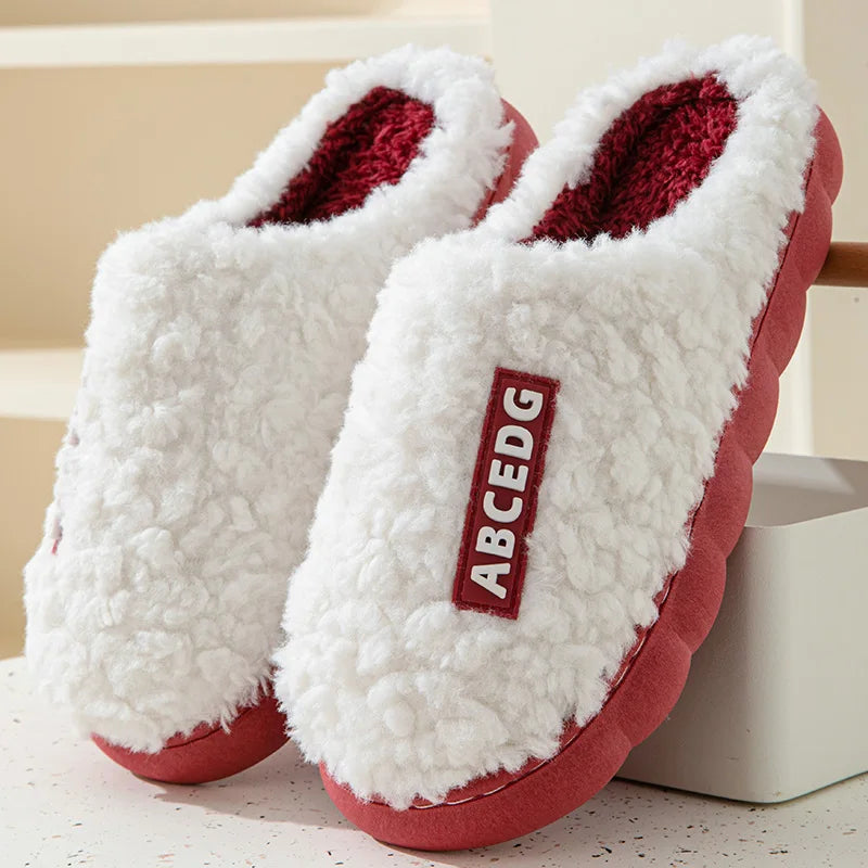 Trend Winter Couple Indoor Non-slip For Men Women Flip Flops Warm Slippers Home Slides Casual bedroom Soft Comfort Shoes Khamik Shop Online