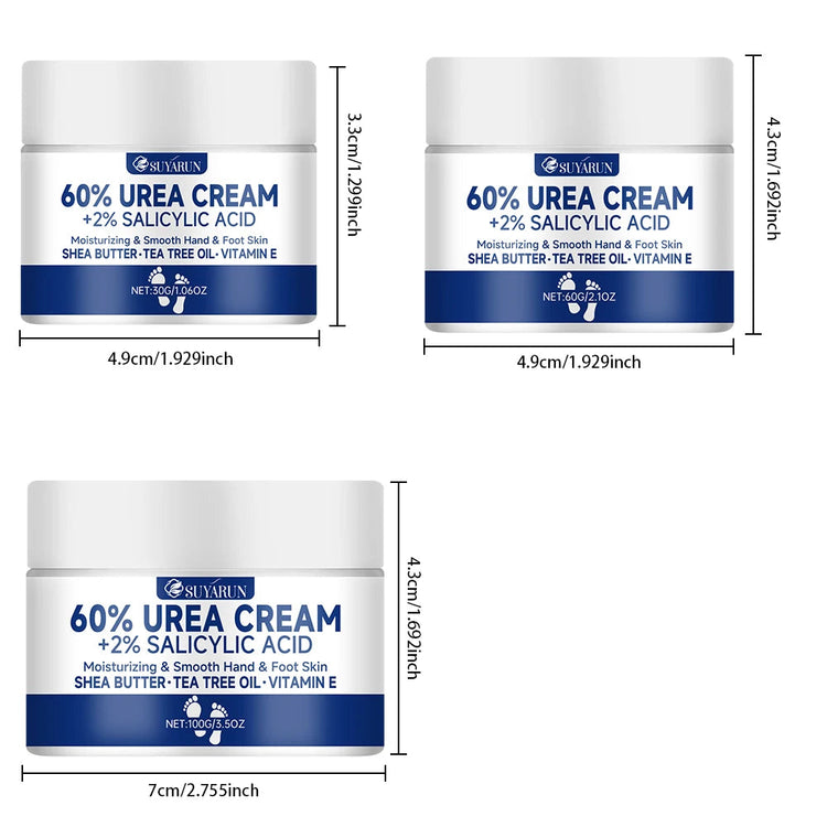 SUYARUN 60% Urea Foot Cream for Cracked Heels & Dry Skin - Intensive Moisturizing Treatment, Callus Remover, Diabetic Foot Care. Khamik Shop Online