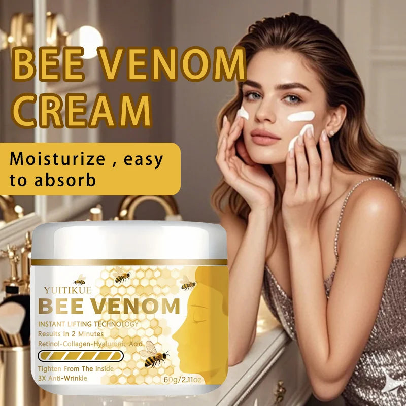 YUITIKUE Bee Venom Face Cream 60g with Retinol Collagen & Hyaluronic Acid 2-Minute Lifting Skin Care Khamik Shop Online