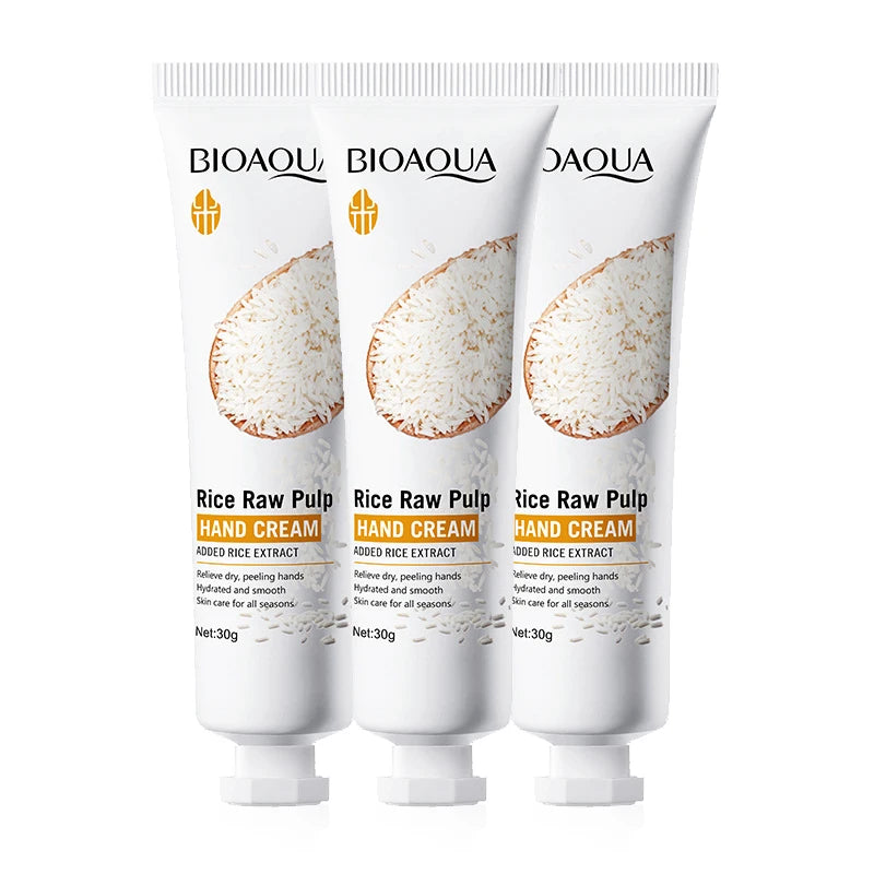 1/2/3/5Pcs BIOAQUA White Rice Hand Cream Moisturizing Handcream Nourishing Brightening Hydrating Hands Skincare Creams Products