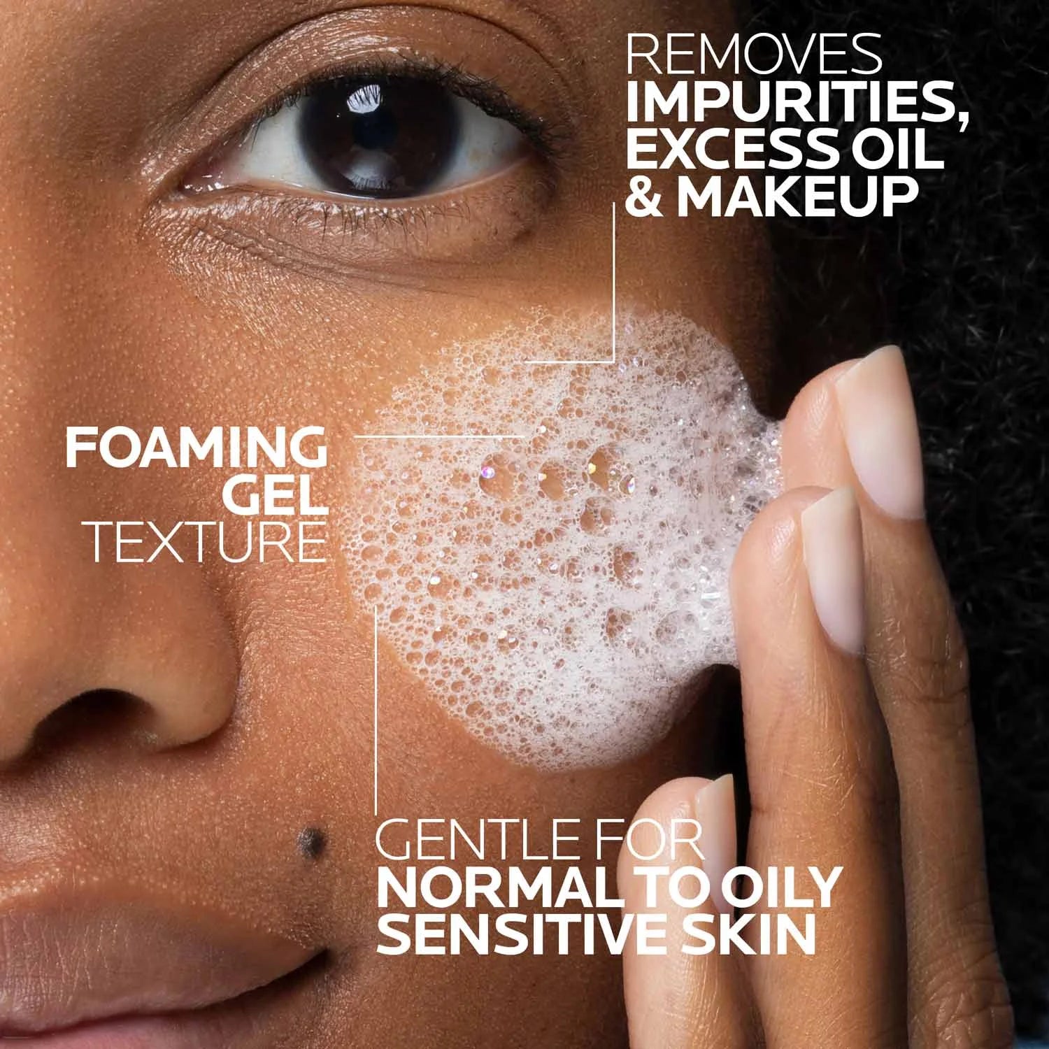 Toleriane Purifying Foaming Face Wash for Oily and Normal Skin, Oil-Free Facial Cleanser, 6.76 Fl Oz