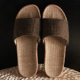 Mntrerm 2023 New Style Home Sandals Indoor Non-Slip Linen Slippers Men&