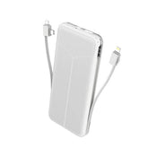 10000mAh Power Bank Portable Charger With US Plug 2 Built-in Cables Pear Daisy