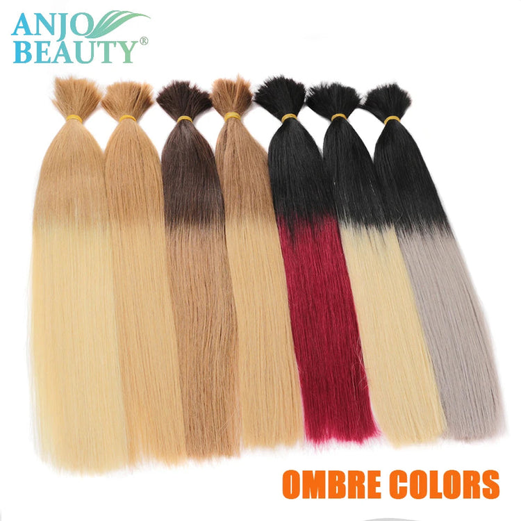 100% Real Human Hair Bulk Blonde no Weft Honey Hair Bulks Vietnamese Virgin Hair Straight Weaving Hair for Braiding Khamik Shop Online