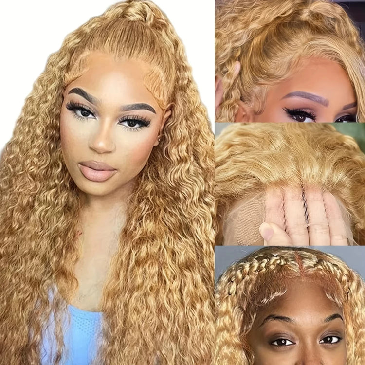 SoGreat 27 Honey Blonde Wig Human Hair 13x6 Curly Wigs Deep Wave Lace Front Wig 13x4 Water Wave Human Hair Wig Colored Brazilian Khamik Shop Online