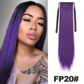 Straight Long Ponytail Extensions 22inch Natural Black Wrap Around Synthetic Hair Piece Pony Tail Hair Hairpieces for Women Girl Khamik Shop Online