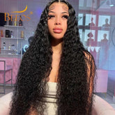 Water Wave Wig 100% Human Hair Wig 7x6 Drawstring Glueless Wigs Curly Wigs Deep Part Silklike HD Lace Wigs Brazilian Remy Hair Khamik Shop Online