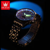 OLEVS 7070 Automatic Watch Men Moon phase Waterproof Men Watches Stainless steel Luxury Mechanical Watch for Men Khamik Shop Online
