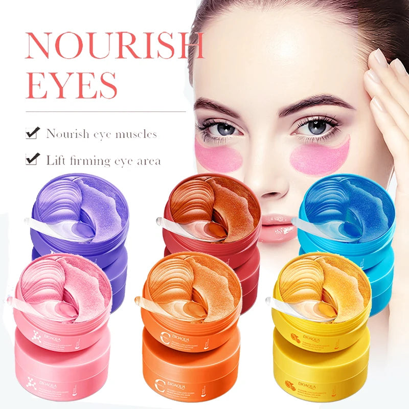 80Pcs BIOAQUA Crystal Collagen Eye Mask anti Dark Circles Anti-Wrinkles Moisturizing Anti-Aging Eye Patches Eyes Skin Care