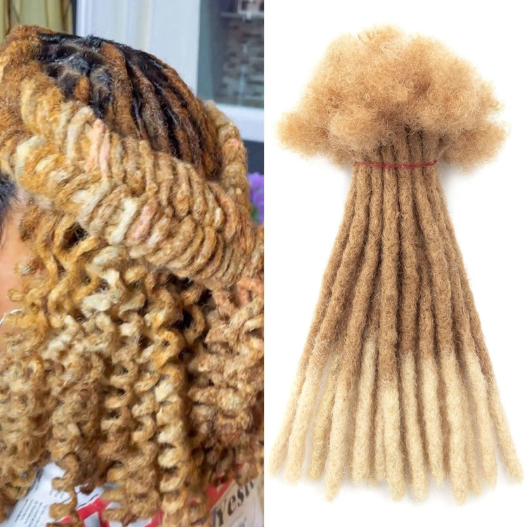 20strands/pack 0.6cm Thickness Tip Blonde 100% Real Human Hair Dread Lock Extensions Full Handmade Permanent Extension Bundles Khamik Shop Online