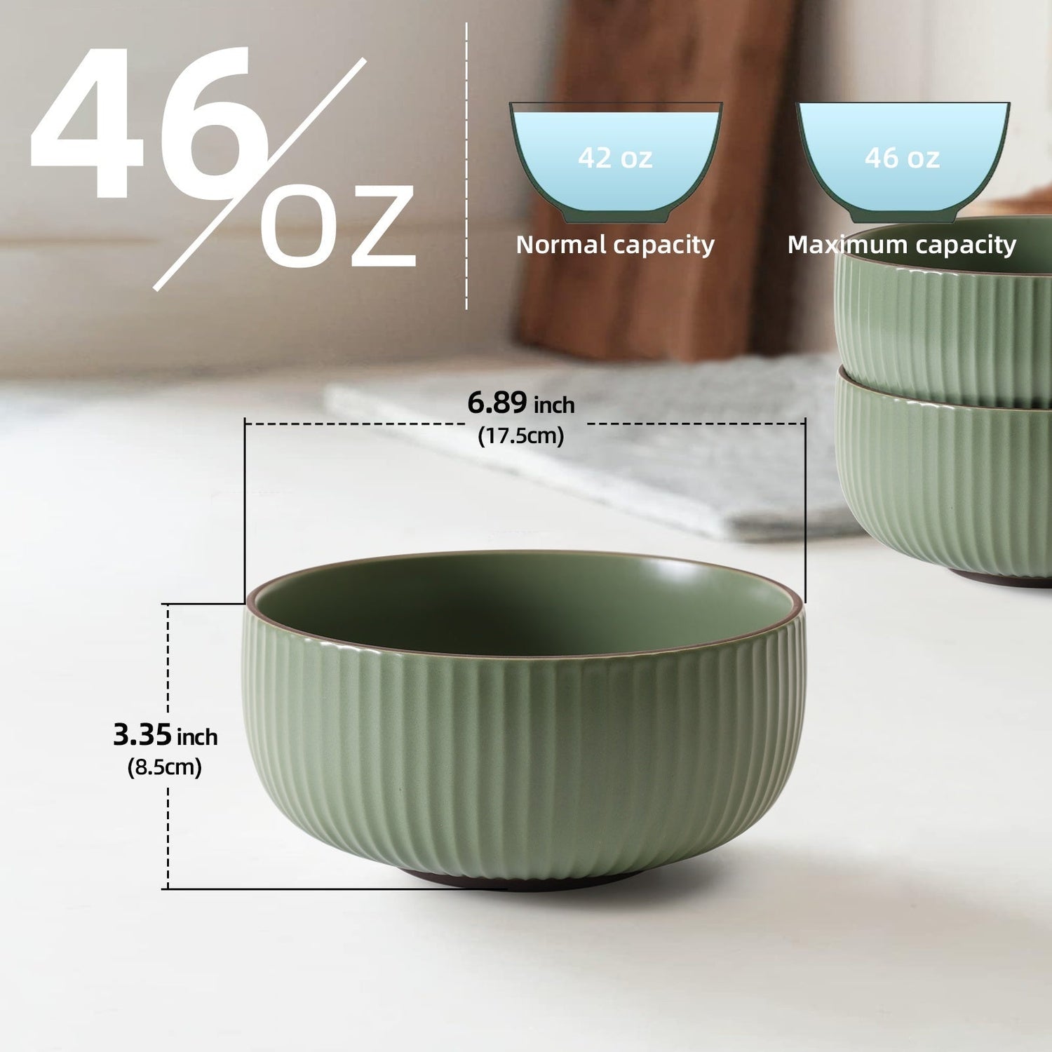 Ceramic Bowls For Kitchen, 46oz Bowl Set Of 4 For Cereal, Salad, Pasta CJDropshipping