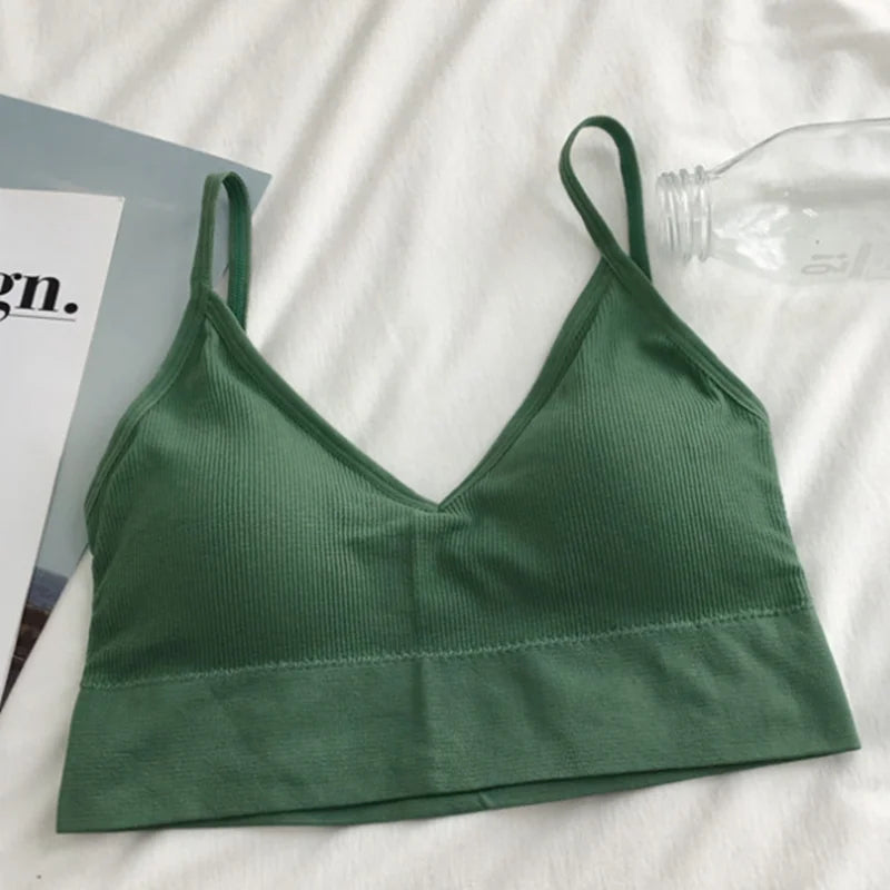 Women Sexy Crop Tops Bra Tube Top Female Streetwear Sleeveless Seamless Sports Bra Crop Camis Top Tee Bandeau Top Basic Tank Khamik Shop Online
