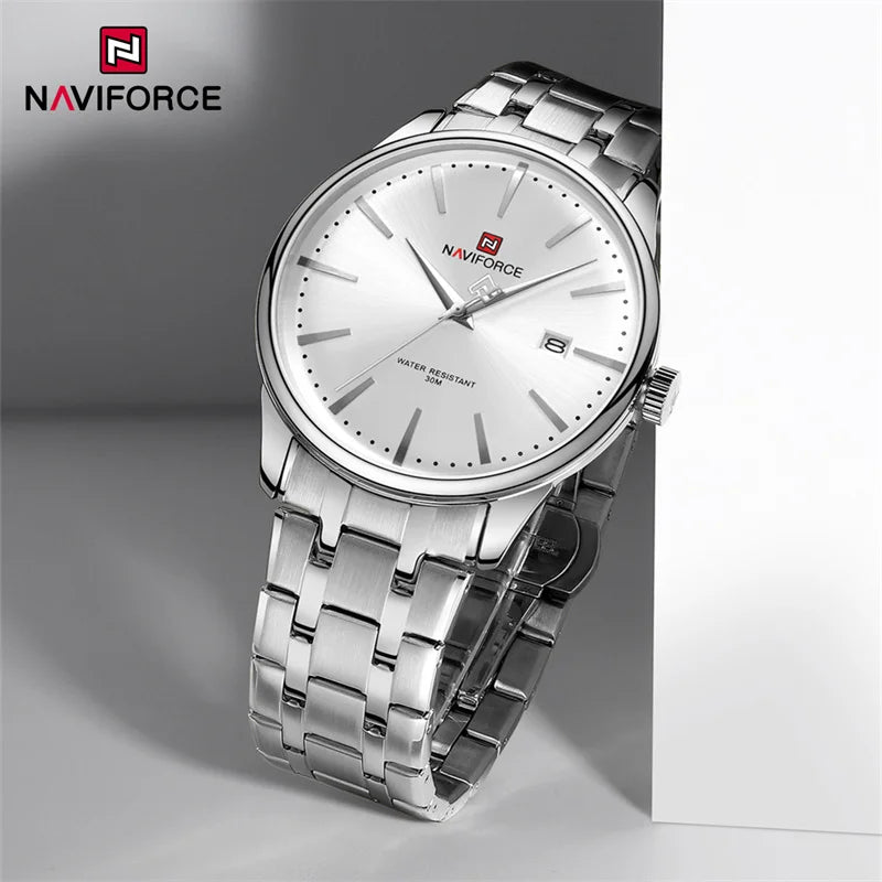 Luxury Men'S Calendar Watches Waterproof Fashion Business Stainless Steel Strap Quartz Wristwatches Relogio Masculino