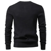 UNITIM Man Knitted T-shirt Simple Solid Color Round Neck Male Top Slim Comfortable Long Sleeve Casual Versatile Men Polo Shirt Khamik Shop Online
