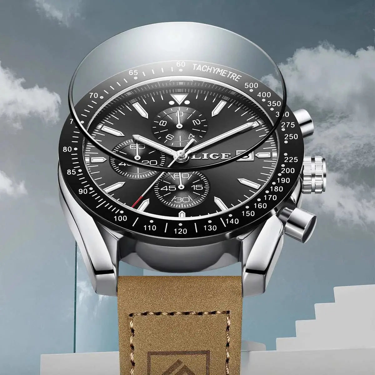LIGE Retro Fashion Outdoor Quartz Man Watch Military Classic Clocks Casual Sports Leather Belt Waterproof Auto Date Watches Male Khamik Shop Online
