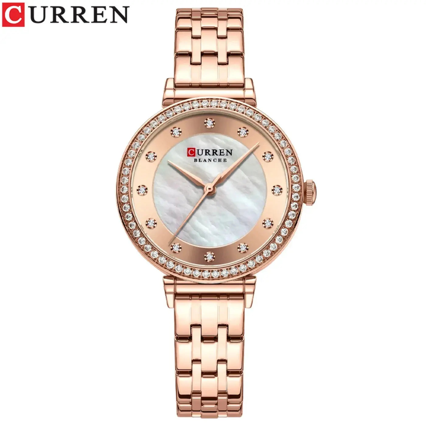CURREN Top Brand Ladies Simple Fashion Quartz Watch Stainless Steel Classic Elegant Diamond Waterproof Ladies Watch Reloj Mujer Khamik Shop Online