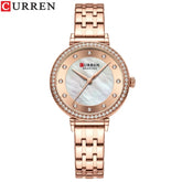 CURREN Top Brand Ladies Simple Fashion Quartz Watch Stainless Steel Classic Elegant Diamond Waterproof Ladies Watch Reloj Mujer Khamik Shop Online