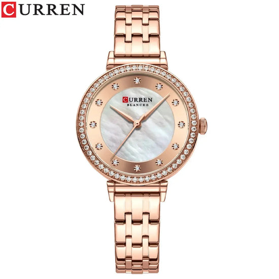 CURREN Top Brand Ladies Simple Fashion Quartz Watch Stainless Steel Classic Elegant Diamond Waterproof Ladies Watch Reloj Mujer Khamik Shop Online