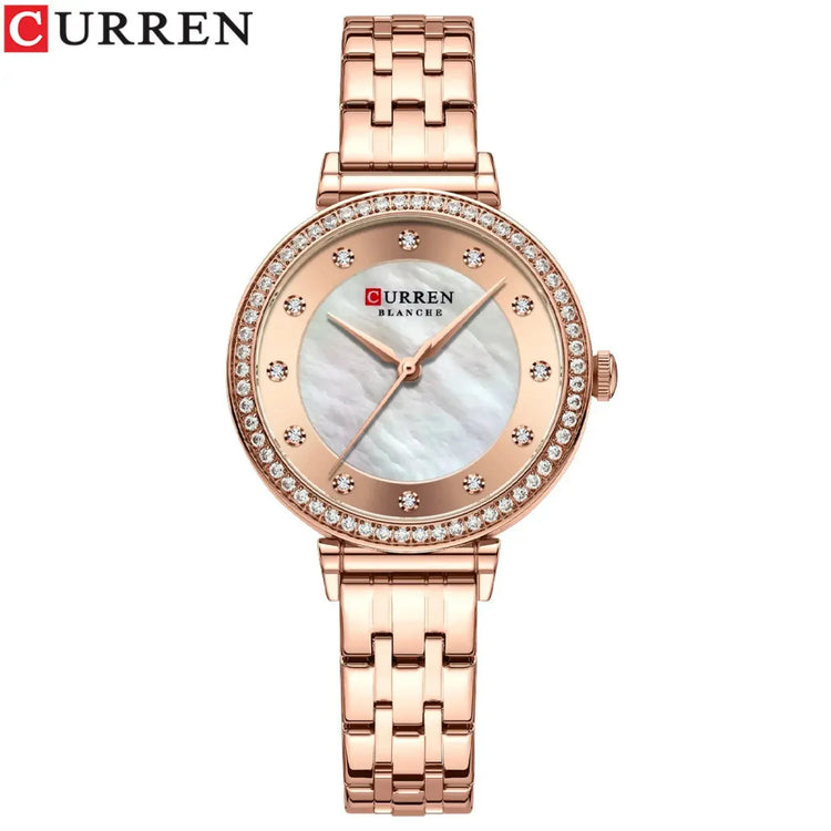 CURREN Top Brand Ladies Simple Fashion Quartz Watch Stainless Steel Classic Elegant Diamond Waterproof Ladies Watch Reloj Mujer Khamik Shop Online