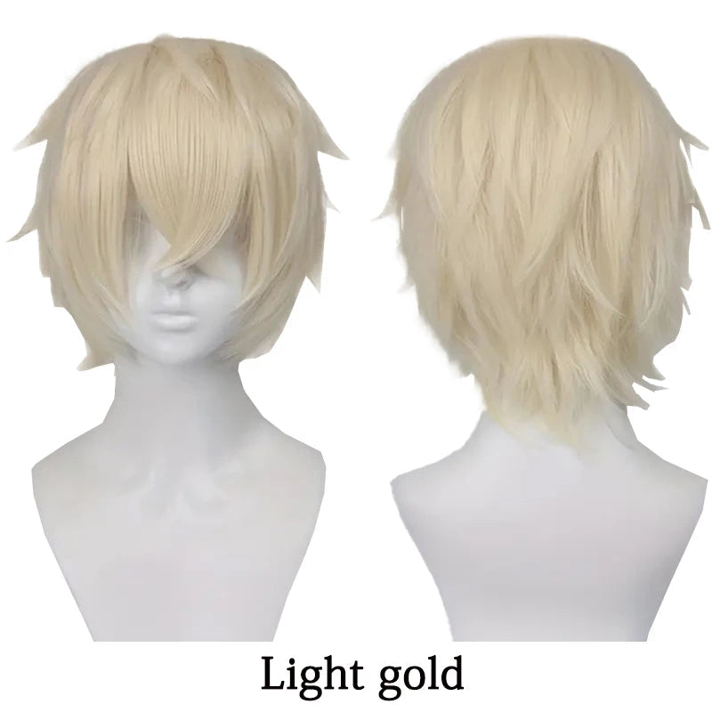 10-Inch Short Straight Hair Suitable For Both Men And Women, Cosplay Synthetic Hair Anime Role-Play Halloween Party Upturned Wig Khamik Shop Online