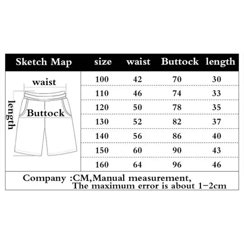 Summer Kid Basketball Shorts American Street Sports Pants Casual Men&