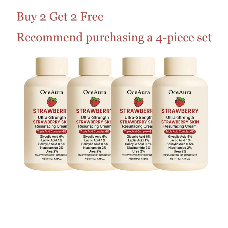 Oceaura Strawberry Body Cream Gentle Moisturizing Lightweight Non-greasy Improve Skin Texture Enhance Smoothness Soft Body Care Khamik Shop Online