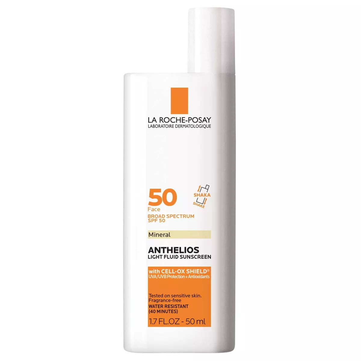 La Roche Posay Anthelios Ultra-Light Fluid Mineral Face Sunscreen with Zinc Oxide – SPF 50 - 1.7 Fl Oz: Oxybenzone-Free, Unscented