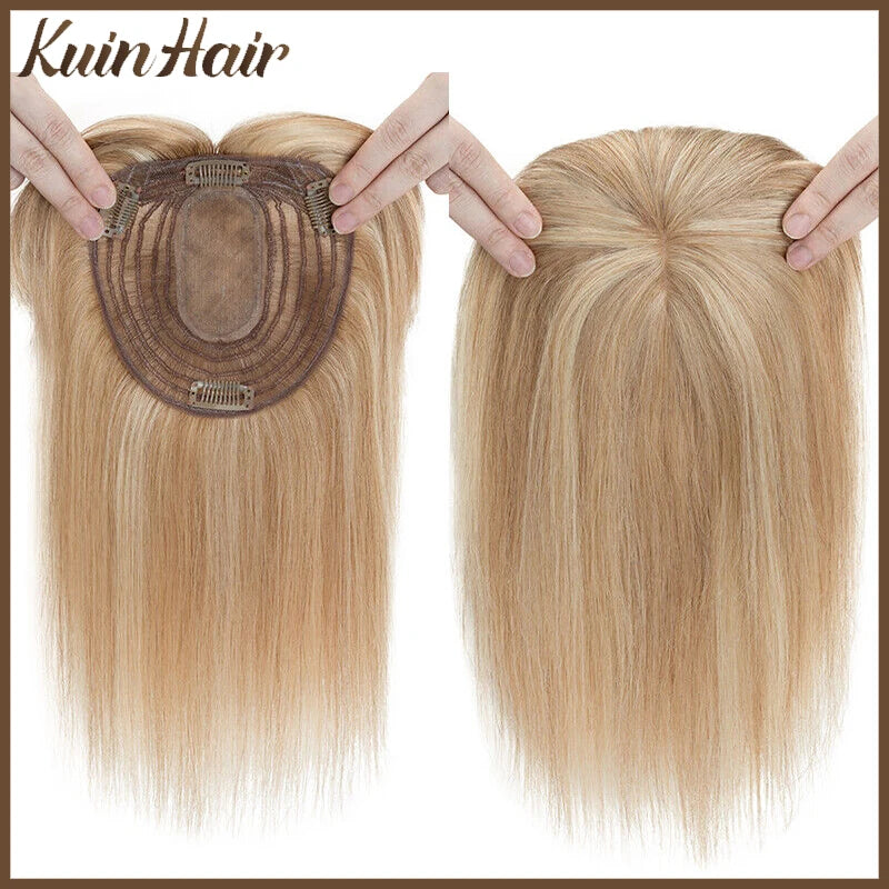 Silk Base Top Women Topper Clip In Real Human Hair Hairpiece Human Hair Extension Thin Breathable Blonde Toppers Hair Women Wig Khamik Shop Online