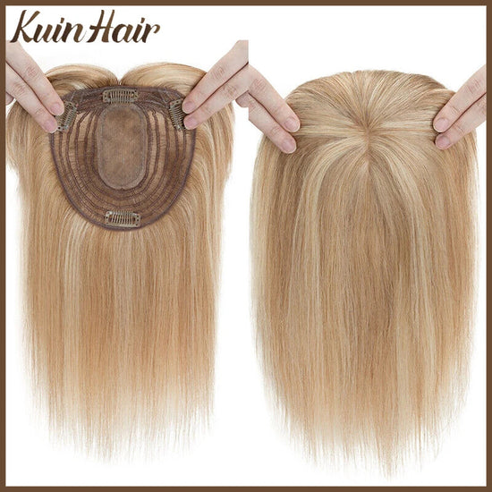 Silk Base Top Women Topper Clip In Real Human Hair Hairpiece Human Hair Extension Thin Breathable Blonde Toppers Hair Women Wig Khamik Shop Online