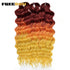 FREEDOM Synthetic Curly Braiding Hair Extensions 24 Inch/60 cm Long Deep Wavy Twist Crochet Braids Hair Ombre Brown Rainbow Hair Khamik Shop Online