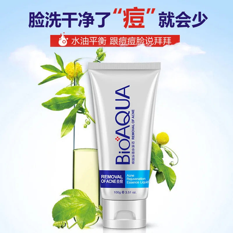 BIOAQUA Facial Cleanser anti Wrinkle Face Wash Foam Skincare Face Cleanser anti Acne Blackhead Remover Moisturizing Skin Care
