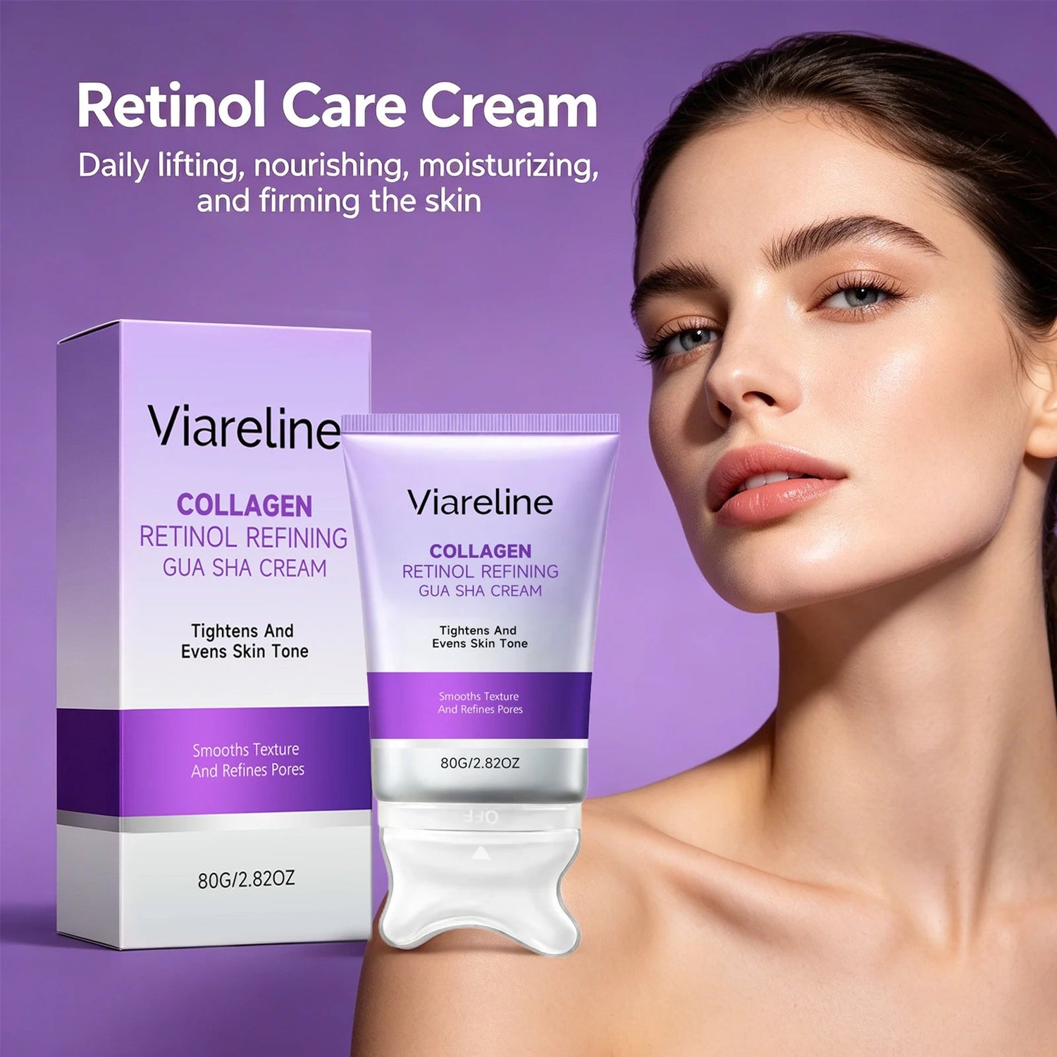Collagen Retinol Gua Sha Cream Face Massagertightening Lifting Even Skin Tone Define Facial Lines Moisturizing Skin Care 80g Khamik Shop Online