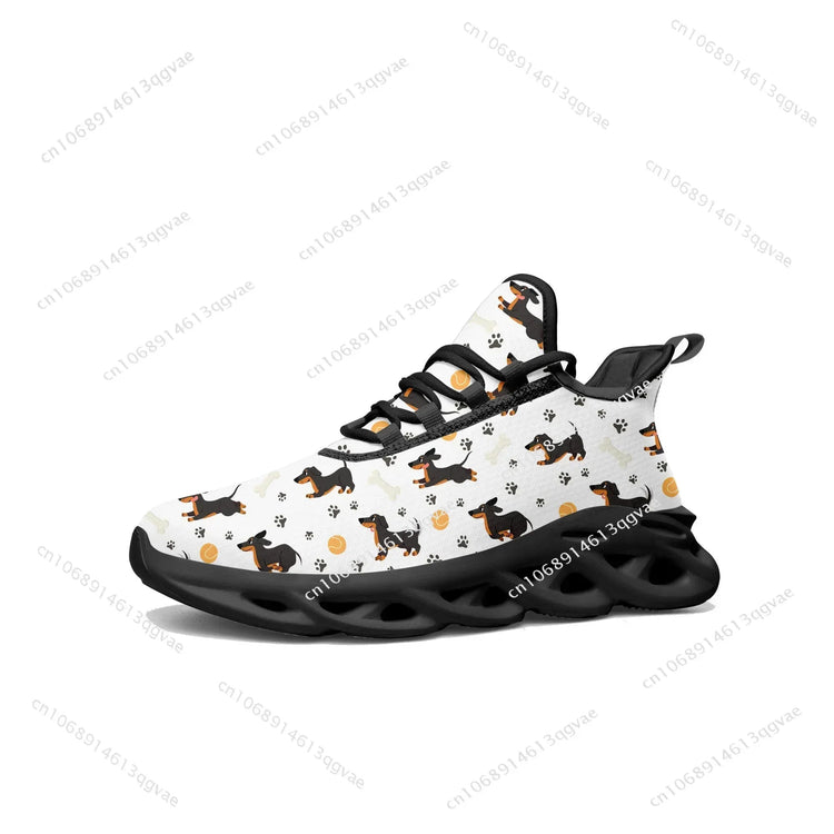 Cute Dachshund Pet Dog Flats Sneakers Mens Womens Sports Running Shoes High Quality Sneaker Lace Up Mesh Footwear Custom Shoe Khamik Shop Online