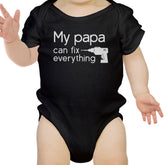 My Papa Fix Black Cute Baby Onesie Unique Fathers Teal Tiger