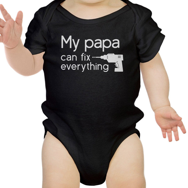 My Papa Fix Black Cute Baby Onesie Unique Fathers Teal Tiger