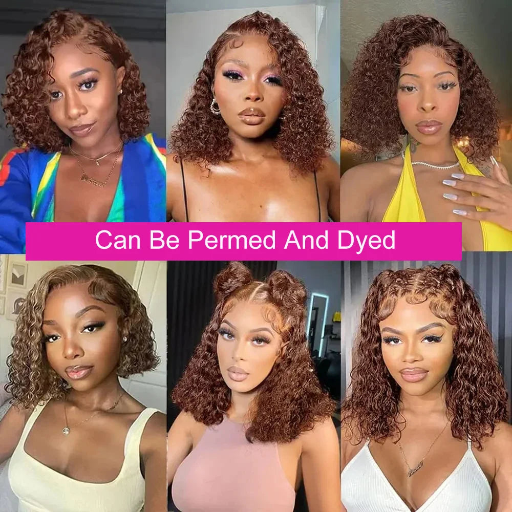 Wet And Wavy Lace Frontal Wig Short Bob Wig Pre Plucked 