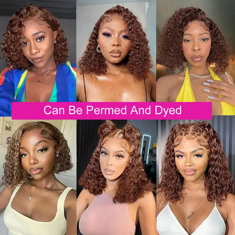 Wet And Wavy Lace Frontal Wig Short Bob Wig Pre Plucked 