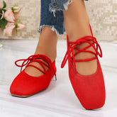 French Flat Mary Jane Shoes 2026 Summer New Breathable Lightweight Ballet Versatile Knitted Women&