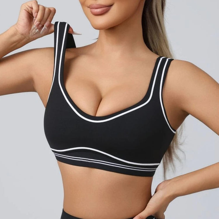 Yoga Suit Women Sport Set Pilates Clothing High Waisted Elasticized Leggings Hip Lifting Pants Gather Top Vest Strip Workout Set Khamik Shop Online