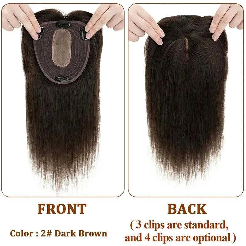 Silk Base Top Women Topper Clip In Real Human Hair Hairpiece Human Hair Extension Thin Breathable Blonde Toppers Hair Women Wig Khamik Shop Online