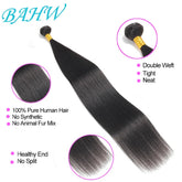 13x4 Transparent  Lace Frontal with Bundles Brazilian Virgin Human Hair With Lace Front Straight Hair Extension Natural Black Khamik Shop Online