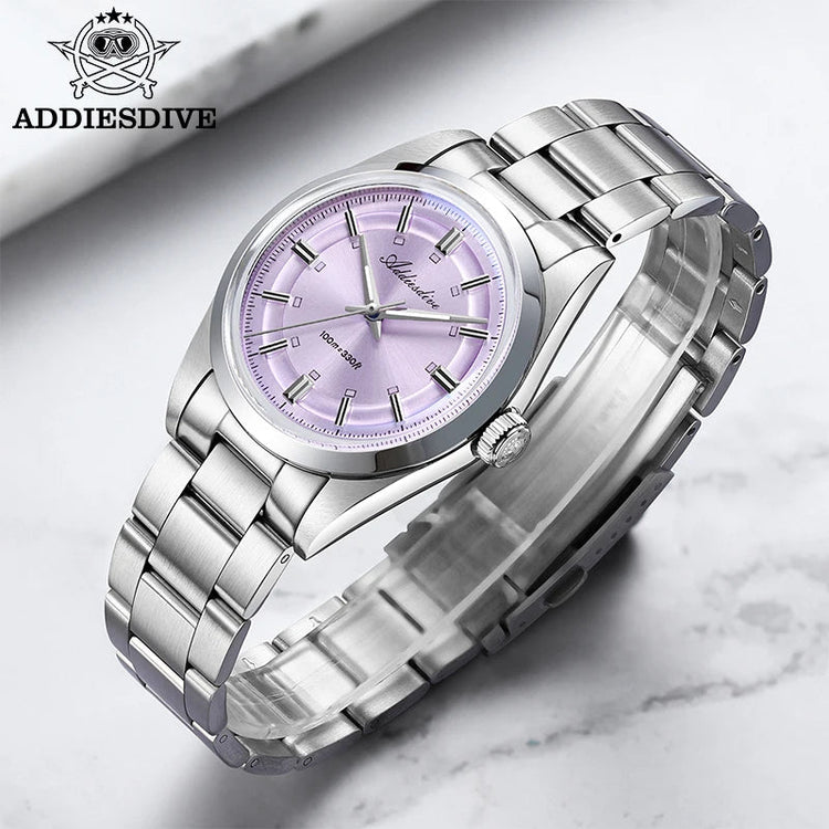 ADDIESDIVE Luxury Men Quartz Watch 36mm Super Luminous Bubble Mirror Glass Waterproof Watches For Man Stainless Steel Watch Male Khamik Shop Online