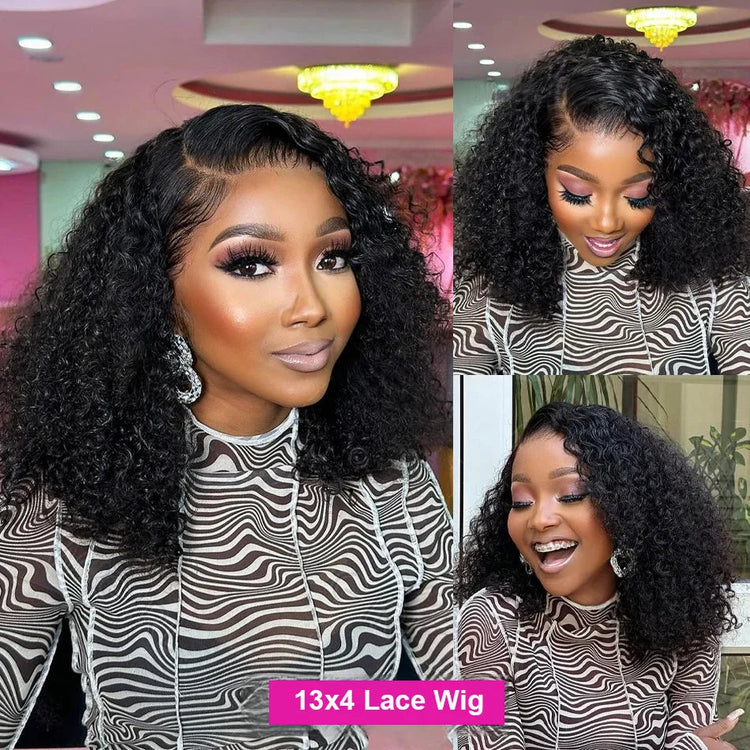 Water Wave Lace Front Wig Deep Free Part Lace Closure Wigs Bob Lace Wigs Brazilian Wet and Wavy Human Hair Wigs for Black Women Pre plucked Can be Dyed 12 14 16Inch Khamik Shop Online