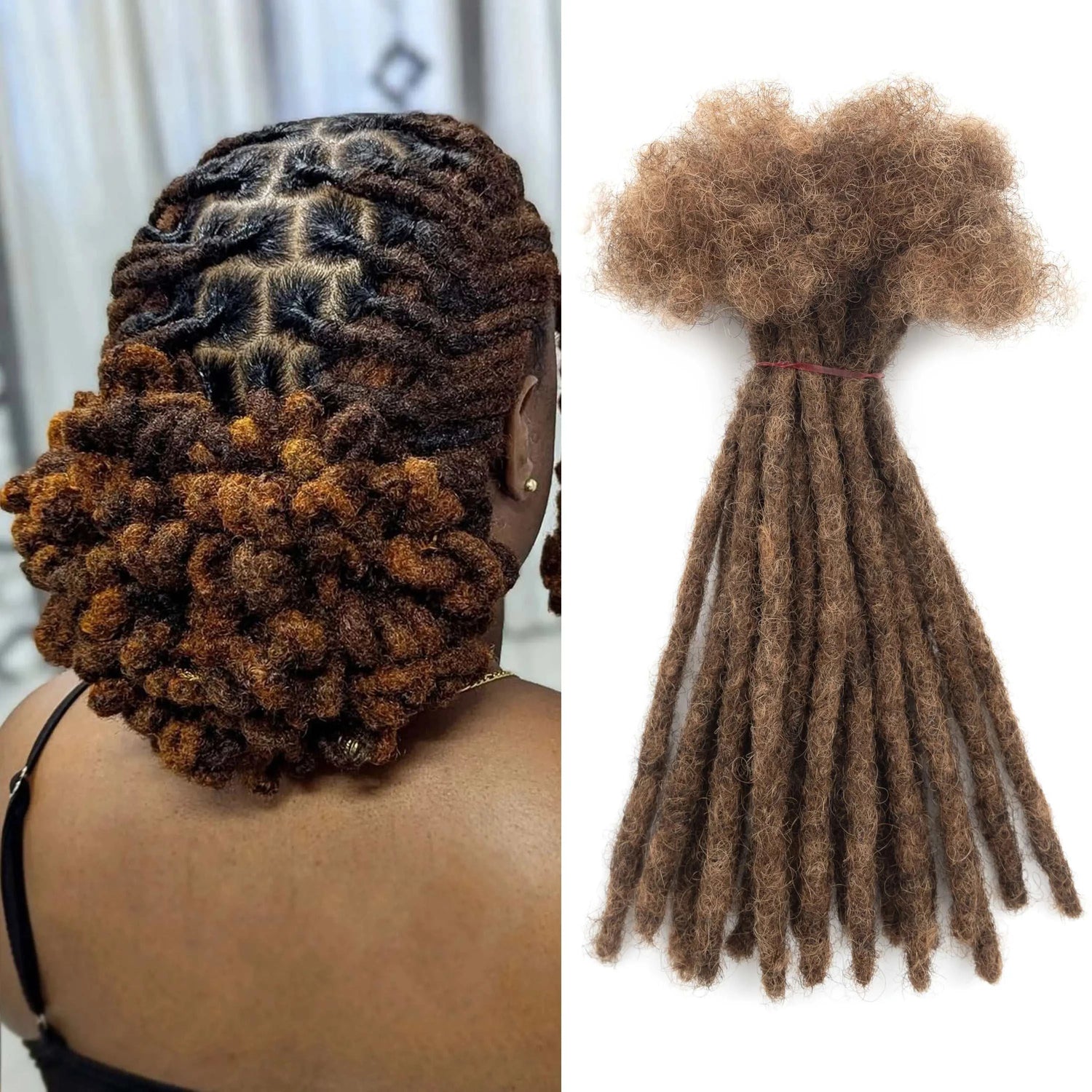 Extensions de dreadlocks humaines naturelles 100% faites main pour enfants, épaisseur 0,6 cm, 20 mèches par paquet