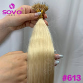 Nano Ring Hair Extensions Human Hair 100 Strands Remy European Straight Hair Natural Blonde Invisible Reusable Khamik Shop Online